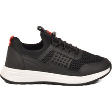 Walkway Siyah-Beyaz Hava Alabilen Tekstil Esnek Unisex Spor Ayakkabı 9060 G