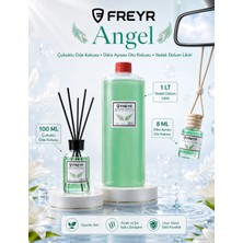 Freyr Oda ve Oto Kokusu Angel Premium Seti - 1 LT Yedek Dolum Likiti + 100ml Çubuklu Oda Kokusu + 8ml Araç Kokusu