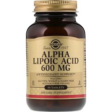 Solgar Alpha Lipoic Acid 600 Mg 50 Tablet Türkiye Menşeli Vegan Antioxidant Destek