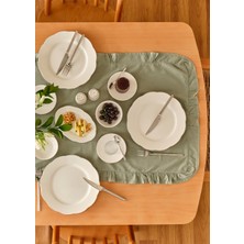 Bella Maison Clover 26 Parça 6 Kişilik Desenli Porselen Kahvaltı Takımı Gümüş