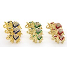 Nevamel Swarovski Taşlı 3'lü Fil Figürü Model 1