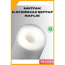 İn3dex Kaydırmaz Şeffaf Raf Örtüsü 45X300 cm Kesilebilir Mutfak Çekmece Koruyucu