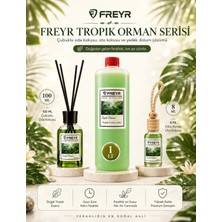 Freyr Oda ve Oto Kokusu Tropik Orman Premium Seti - 1 LT Yedek Dolum Likiti + 100ml Çubuklu Oda Kokusu + 8ml Araç Kokusu