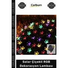 Carlburn #solar 30 Ledli Bahçe Dış Mekan Peyzaj Aydınlatma Güneş Enerjili Solar Çiçekli Rgb Dekorasyon Lambası
