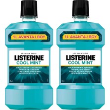 Listerine Cool Mint 1000 ml x 2 Ağız Gargarası Ferah Nefes ve Uzun Süre Etki Sağlar