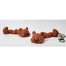 3D Baskı Zamanı Hareketli Örgü Dokulu Sevimli Sincap Anahtarlık - Eklemli Kawaii Figür ve Kişiye Özel Renkli Çanta Aksesuarı