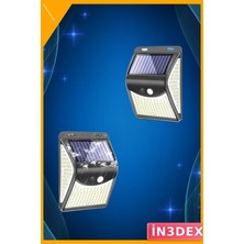 İn3dex 20 LED Hareket Sensörlü Güneş Enerjili Duvar Lambası Bahçe Aydınlatma
