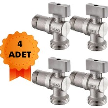 Liberella Mini Küresel Çamaşır Bulaşık Makinesi Musluğu Taharet Vanası - 4 ADET Ekonomik Paket