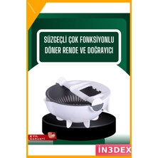 İn3dex 5 Fonksiyonlu Döner Sebze Rende ve Doğrayıcı Pratik Mutfak Aleti