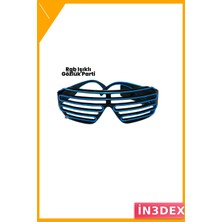 İn3dex LED Işıklı Eğlence Gözlüğü Mavi Renk Parti Aksesuarı