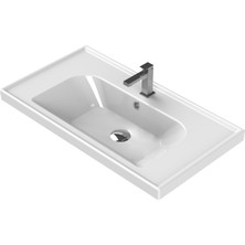 Turkuaz Seramik Frame 90x45 cm Etajerli Lavabo