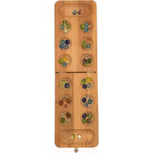 Moccotoys Ahşap Renkli Cam Taşlı Büyük Boy Mangala Eğlenceli Tasarım 5 - 7 Yaş İçin Strateji Geliştirici Oyun