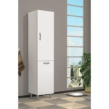 Haus Modüler Beyaz Suntalam Çamaşır Sepetli Dolap 34 cm Genişlikte Çok Amaçlı Kullanım