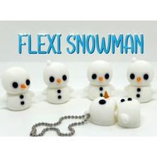 3D Baskı Zamanı Hareketli Kardan Adam Anahtarlık - Flexi Snowman 3D Baskı Fidget Toy - Sevimli Yılbaşı Hediyesi - Eklemli Figür