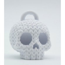 3D Baskı Zamanı Minimalist Gotik Tasarım: Örgü Dokulu Kurukafa Anahtarlık/biblo