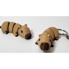 3D Baskı Zamanı Hareketli Kapibara Figürü - Eklemli Articulated Capybara Anahtarlık ve Kişiye Özel Renkli Masa Aksesuarı