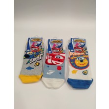 Çimpa Super Wings 15046 Çocuk Patik Çorap 3'lü