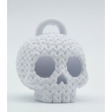 3D Baskı Zamanı Minimalist Gotik Tasarım: Örgü Dokulu Kurukafa Anahtarlık/biblo