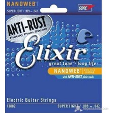 Elixir 12002 Nanoweb Super Light Elektro Gitar Teli (9-42) Türkiye Menşeli Anti-Rust Kaplama