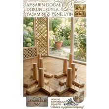 Legora Wood Design 1. Sınıf Gürgen Ağacı 15 cm Mobilya Kanepe Koltuk Tv Ünitesi Yükseltme Ayakları 8'li Set