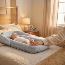 Babyjem Taşınabilir Bebek Yatağı Gri Çiçek