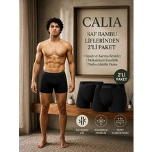 Qulat Calıa Erkek Bambu Boxer 2’li Paket Gri Renk Nefes Alan Esnek Yumuşak Dokulu Boxer