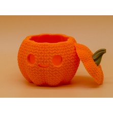 3D Baskı Zamanı Örgü Dokulu Balkabağı Kutusu - Sevimli Halloween Dekorasyonu - Saklama Kutusu / Takı Kutusu - 3D Baskı Stl