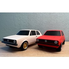 3D Baskı Zamanı Volkswagen Golf Mk1 Dekoratif Model - 3D Yazıcı Klasik Araba Biblo - Otomobil Tutkunu Hediyesi