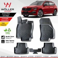 Wöller 3D Havuzlu Paspas Siyah Kauçuk Malzeme ile 2020 2026 Arası Skoda Kamiq Uyumlu 3D Havuzlu