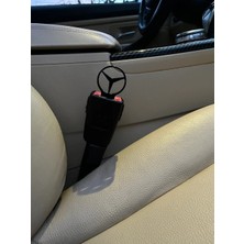 3D Baskı Zamanı Mercedes Uyumlu Logolu Emniyet Kemeri Ikaz Susturucu - Premium Araç Içi Kemer Tokası Aparatı