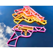 3D Baskı Zamanı Mini Lastik Fırlatıcı Tabanca - 3D Yazıcı Üretimi Eğlenceli Ofis Oyuncağı