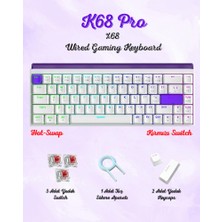 Summer Love K68 Pro Kablolu Mekanik Oyuncu Klavyesi Hottswapp Red Switch Driverli Türkçe Q Gaming Beyaz Klavye.