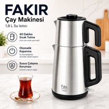 Fakir Paslanmaz Çelik Elektrikli Çay Makinesi 1.8 Litre Geniş Hazneli Çaycı Su Isıtıcı Gizli Rezistanslı Otomatik Sıcak Tutmalı