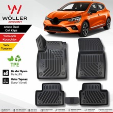 Wöller 3D Havuzlu Paspas Renault Clio 5 Uyumlu Kauçuk Malzeme ile Siyah Renk 2020-2025 Arası