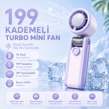 Tarçın Turbo Mini Fan 199 Kademeli Dijital Göstergeli Şarjlı Katlanabilir El Vantilatörü