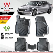 Skoda Superb Paspas 2015 2023 Arası Uyumlu 3D Havuzlu Wöller Paspas
