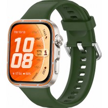 Sneezy Huawei Watch Fit 5 Pro Ile Uyumlu Metal Tokalı Yumuşak Soft Silikon Kordon