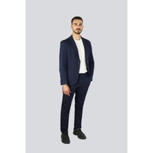 Boss Erkek Normal Kesim Düz Paça Çentikli Yaka Düğme Kapamalı 404 Alt-Üst Takım 50557248-404