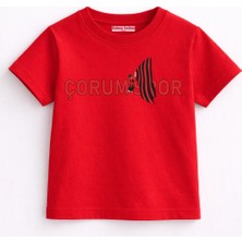 Rabona Fashion Çorumspor Bayraklı Taraftar Çocuk T-Shirt