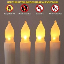 Dress Art D.art And Tech Titreyen Dekoratif LED Mum 12 Adet Alevsiz Konik Şekilli Uzaktan Kumandalı