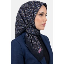 Hadiora Kadın Siyah Zeminli Sarı Çiçekli Dikişli Yazma