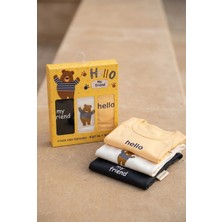 Katia & Bony 3'lü Paket Çocuk Teddy Baskılı Kutulu Atlet