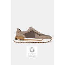 Tunaelli Erkek Vizon Nubuk Hakiki Doğal Deri Sneaker Bağcıklı Ayakkabı