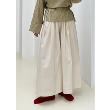 Moda Aksa Geniş Paça Palazzo Krem