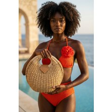 Katia & Bony Kadın Istiridye Hasır Çanta Camel