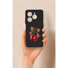 Vip Case Tecno Spark 20 Pro Uyumlu Kiraz Fiyonk Desenli Silikon Kılıf