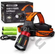 Gold Orion OR-T201 Profesyonel 30W 3000 Lümen 1 Km Menzilli Zoomlu Şarjlı Kafa Lambası - 6400 Mah