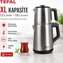 Tefal Paslanmaz Çelik Elektrikli Çay Makinesi Otomatik Kapanan Aile Boyu Çaycı Sıcak Tutmalı Damlatmaz 360 Döner Tabanlı