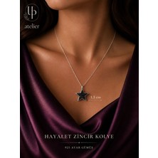 Up Atelier 925 Ayar Gümüş Siyah Zirkon Taşlı Yıldız Kolye