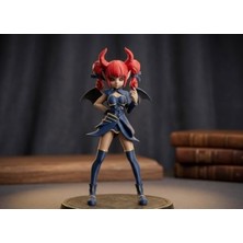 3D Baskı Zamanı Anime Demon Girl Figürü - Canlı Kırmızı Saçlı Boynuzlu Iblis Kız Oyuncu Hediyesi